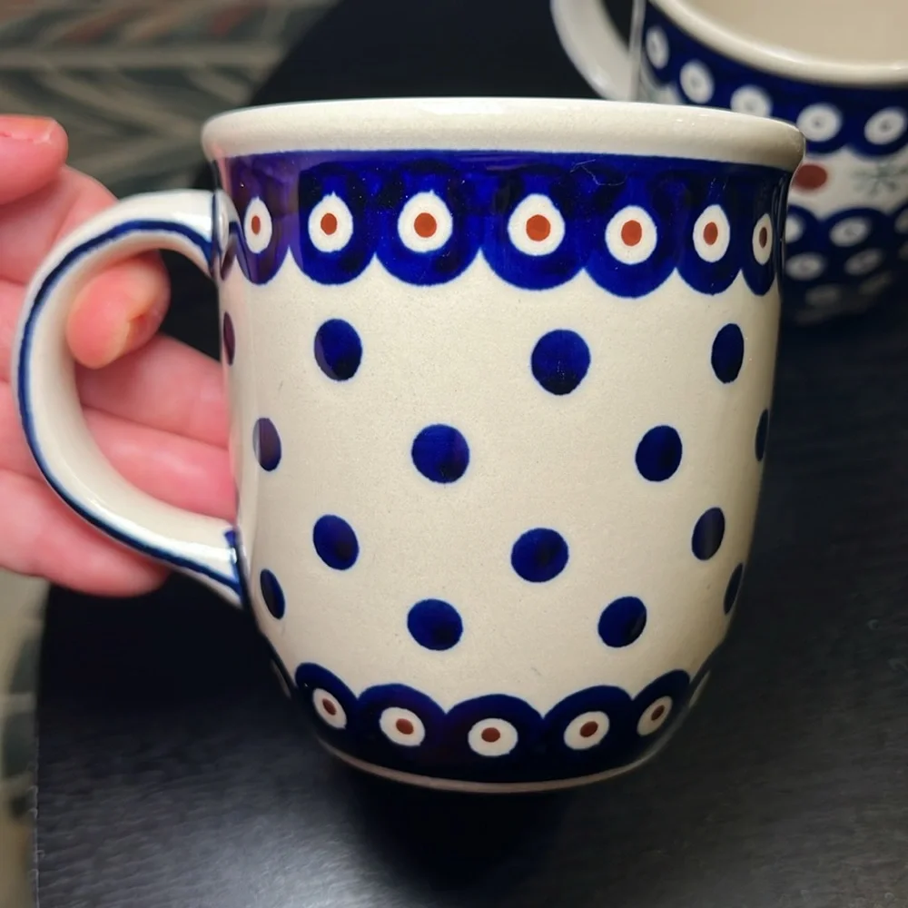 Boleslawiec Polish Pottery Tea Coffee Mugs Set of 4 - Picture 4 of 12